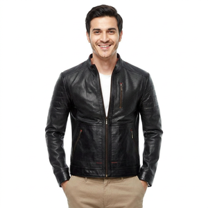 High Quality New Design <b>Leather</b> <b>Jacket</b> For Men 2026 Wholesale Slim Fit Fashion Men <b>Leather</b> <b>jacket</b> for men - Product Image 1