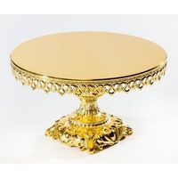 Ensemble de supports à gâteau sur pied en métal fait main, décorés de cristaux dorés, écologiques et luxueux, pour la présentation décorative de desserts