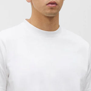 เสื้อยืดคอกลมสีดำสำหรับผู้ชาย ดีไซน์เรียบง่าย ทรงโอเวอร์ไซส์ ผ้าฝ้าย/โพลีเอสเตอร์ / ราคาขายส่ง แฟชั่นลำลองใส่ได้ทุกวัน - Product Image 2