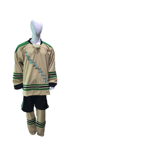 Conjunto de Uniforme de Hockey para Adultos, Color Verde Bronceado y Negro, Impresión por Transferencia de Calor, Jersey y Pantalones de Poliéster Transpirable, Unisex, ELEGANT CORPORATION - Product Image 2