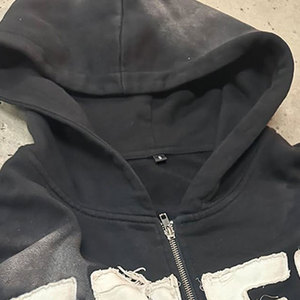 Conjuntos de sudadera personalizados con estampado puff para mujer, pantalones de chándal unisex, pantalones acampanados apilados y conjunto de sudadera con capucha de dobladillo sin rematar para hombre - Product Image 4