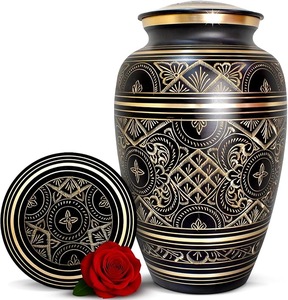 Urne funéraire ovale bohème en laiton pour cendres humaines adultes - Cadeau de retraite ou décoration intérieure - Product Image 6