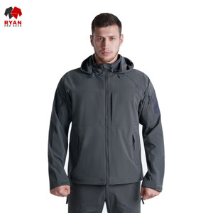 Veste Softshell Homme Coupe-Vent Respirante en Maille Unie Teinte avec Logo Personnalisé sur le Devant Service OEM en Gros - Product Image 2