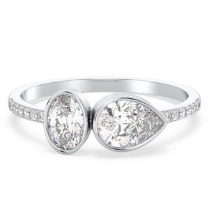 Bague de fiançailles en argent sterling 925 et moissanite, fabrication REYES, vente directe d'usine, plaqué or blanc 14 carats, bijoux pour femmes - Product Image 1