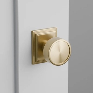 Luxury Solid Brass Round Passage Privacy Knob with Square Backplate <b>Dummy</b> Design for Door Knob Furniture Hardware Durable - Product Image 1