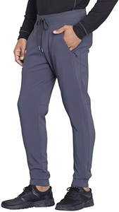 Pantalon de travail bleu en tricot pour hommes avec cordon de serrage à la taille et poches latérales, uniformes d'hôpital - Product Image 5