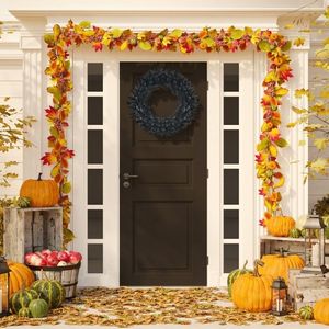 Ghirlanda di Halloween Pre-Illuminata da 24 Pollici con 35 Luci LED Viola, Decorazione Premium per Halloween - Product Image 2