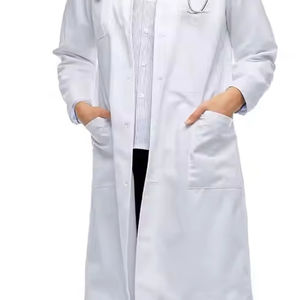 Batas de Trabajo Blancas para Mujer, Transpirables, de Poliéster y Algodón, para Uso Hospitalario, Laboratorio, Farmacia - Product Image 3