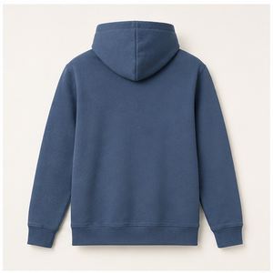 Sudadera con Capucha Larga para Hombre, Color Azul Acero, Personalizable, con Cordón Tonal y Bolsillos Laterales, de Felpa de Algodón Compacto, MHOOD-0016 - Product Image 2
