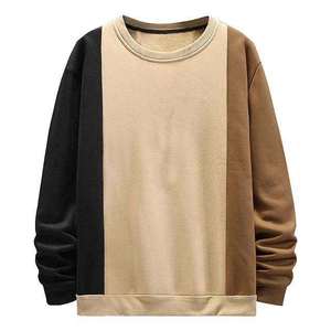 Men's Color Blocking Crew Neck Pullover Sweatshirt Oversized Regular Fit Knitted Casual Autumn Style - Product Image 2