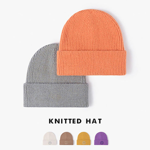 Custom Embroidery Logo <b>Vintage</b> Unisex Acrylic Knit Cuffed Beanie Cap Warm Winter Ribbed Watch <b>Hat</b> Common Travel Beach - Product Image 2