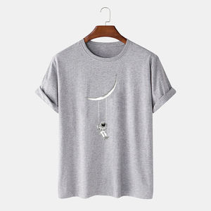 Camiseta de Hombre Azul Claro 100% Algodón, Personalizada con Estampado Swing, Cuello Redondo, Manga Corta, Corte Regular, Informal, de Jersey de Algodón - Product Image 2