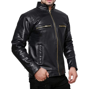 Chaqueta de Cuero PU Negra para Hombre, con Capucha, Cuello Redondo, Cierre de Cremallera, Manga Regular, Color Sólido, Transpirable, de Secado Rápido, Estilo Urbano - Product Image 6