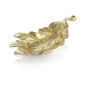 Decorative <b>Gold</b> Finish Aluminum Leaf <b>Tray</b> for Ramadan Eid and Festival Table Decoration - Product Image 5