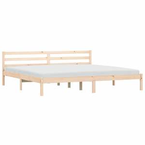 Cadre de lit en bois de pin massif 82,09 x 78,15 x 27,36 po – Catégorie de produits : Lits en bois naturel - Product Image 2