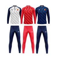 Survêtement de football respirant en polyester 100% avec logo imprimé par sublimation, veste et pantalon de sport pour homme et femme, kits d'entraînement de football personnalisés