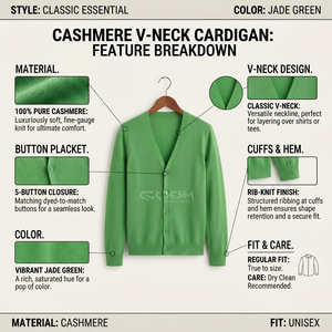 Cardigan en tricot vert à col en V Cosh International Sisterhood Sorority, manches longues, décontracté, pour femme, couleur unie, boutonné devant - Product Image 6