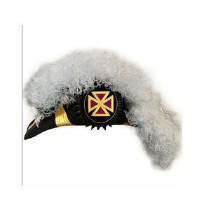 Chapéu Premium de los Caballeros Templarios Antiguos Grandes Comandantes con Plumas Blancas Rectas - Product Image 1