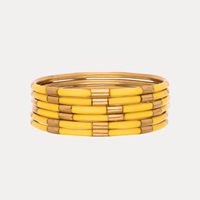 Brazaletes de Latón Chapado en Oro Hechos a Medida, Conjuntos de Brazaletes con Incrustaciones de Resina y Piedras de Colores, Joyería de Moda para Bodas
