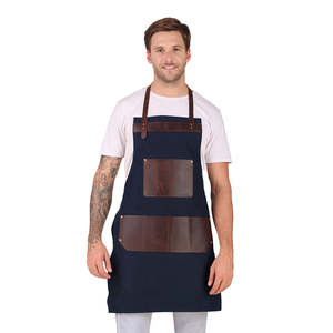 Tablier en cuir vintage couleur cognac, tablier de boucher en cuir pleine peau à une sangle, tablier en cuir personnalisé avec logo - Product Image 1