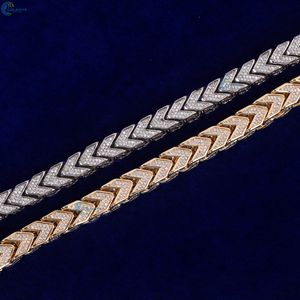 Pulsera Franco Link con incrustaciones de diamantes, personalizada con diamantes VVS1 cultivados en laboratorio, estilo hip hop, regalo para él, pulsera estilo rapero. - Product Image 5