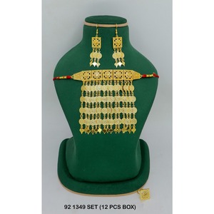 Gold Plated Brass Islamic Religious Jewelry Set for Women-Classic Stylish Design Engagement <b>Wedding</b> Eid Imitation Jewelry Sets - Product Image 6