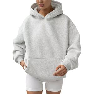 Sudadera con Capucha Extra Grande para Mujer, de Color Sólido, de Algodón y Felpa, de Manga Larga, con Bolsillos, Ropa Casual de Otoño - Product Image 6