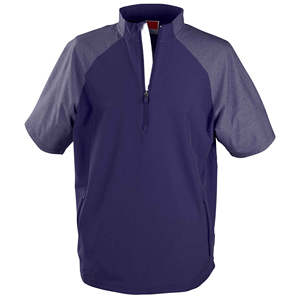 Veste de baseball à manches courtes pour l'échauffement, personnalisable pour équipe, avec fermeture éclair 1/4, pour cage de frappe. - Product Image 2