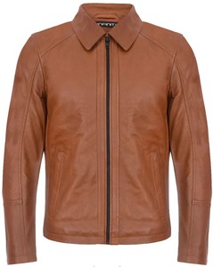 Chaqueta de Motero para Hombre de Cuero Genuino de Alta Calidad con Cuello Alto y Logotipo Frontal, Servicio Personalizado OEM Disponible a Nivel Mundial - Product Image 1