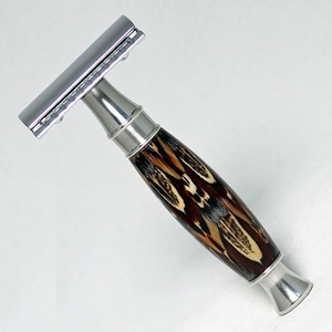 มีดโกนหนวดแบบใบมีดคู่ สีดำด้าน สำหรับผู้ชาย ใบมีดสแตนเลสแบบสองคม - Product Image 6