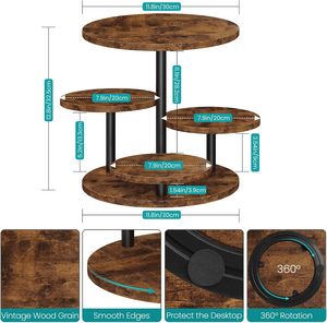 Soporte giratorio de madera de 3 niveles para cupcakes, torre giratoria para exhibir pasteles, para postres, fiestas de cumpleaños, suministros para hoteles, venta al por mayor. - Product Image 3