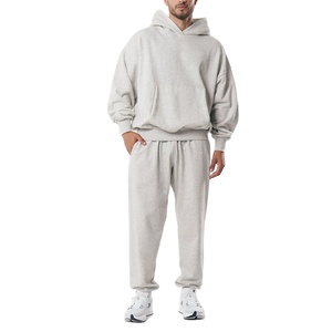 Survêtements de haute qualité avec logo personnalisé, coupe ample, légers, en coton, molleton 400-450 g/m², ensembles sweat à capuche et jogging pour hommes - Product Image 1