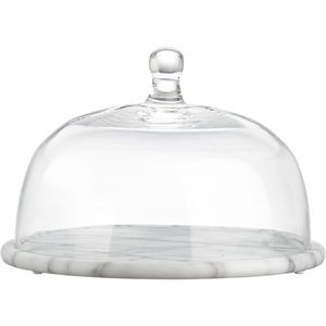 โดมเค้กหินอ่อนทรงกลมสวยหรู พร้อมฝาแก้วทนทาน สำหรับงานแต่งงาน งานเลี้ยง ร้านเบเกอรี่ และตกแต่งบ้าน - Product Image 5