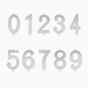 Vela metálica con números en dorado y marfil a precio de mayorista. En stock. - Product Image 5