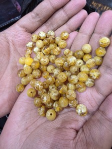 Handmade Resin Round Religious <b>Rosary</b> with Tassels Yellow Circular Pattern Art Collectible Craft Supplies - Product Image 2