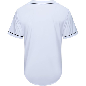 Plain Classic White Baseball Jersey Button <b>Down</b> Sport Shirt Unisex Performance Pinstripe Activewear Top - Product Image 2