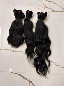 Extensiones de Cabello Humano Virgen 100% Natural de Templo Indio al por Mayor, de un Solo Donante, con Trama, MOQ Bajo, Envío Rápido - Product Image 6