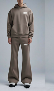 Ensemble de survêtement unisexe surdimensionné en coton respirant, 2 pièces, personnalisable OEM, style streetwear, avec sweat à capuche évasé et pantalon de survêtement, idéal pour l'automne - Product Image 6