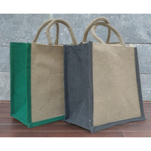 Sac fourre-tout rectangulaire en jute imprimé – Impression artisanale écologique avec couleurs respectueuses de l'environnement, durable et léger pour la retraite et Diwali - Product Image 3