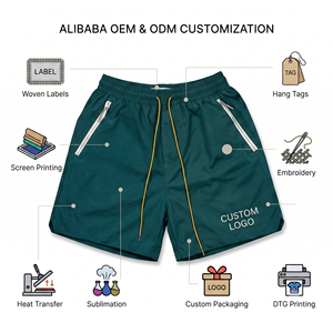 Custom Lightweight 100% Polyester Eco-Friendly Quick Dry Breathable <b>Mens</b> Streetwear Summer <b>Shorts</b> OEM ODM Private Label <b>Zip</b> - Product Image 6