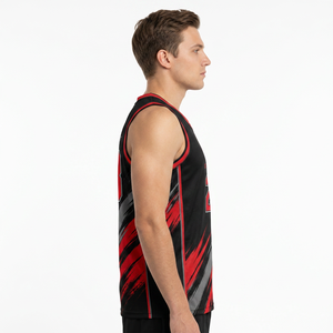 Camiseta de Baloncesto Sublimada para Hombre Storm Fit, Cuello en V, Sin Mangas, Absorbe la Humedad, 100% Poliéster, Número 23 - Product Image 3