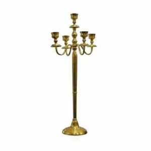 Candélabres à 5 bras hauts très demandés, centre de table pour mariage, support de bougies poli miroir - Product Image 5