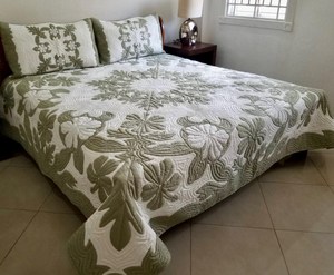 Ensemble de couettes hawaïennes de luxe brodées à la main, motif floral et tortue, lavables, 100 % coton, pour la maison et l'hôtellerie - Product Image 4