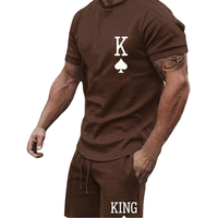Conjunto de Camiseta y Pantalones Cortos para Hombre, Estilo Vintage, Manga Corta, Transpirable, con Estampado Digital, Secado Rápido, para Verano, Deportes al Aire Libre, Vacaciones