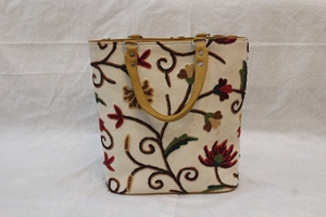 Embroidered aari work Floral Canvas Tote Bag Square Casual Promotional Carryall <b>Handbag</b> Mixed Colors - Product Image 4