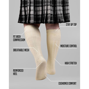 Traditional Scottish Kilt Hose <b>Socks</b> Men's Highland Wear Long Ribbed <b>Wool</b> Blend Comfortable Durable <b>Socks</b> Bulk Manufacturing - Product Image 5