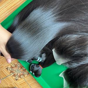 Extensiones de cabello humano liso al por mayor, cinta de pelo crudo camboyano vietnamita de doble estiramiento con estilo y rizos sueltos - Product Image 5