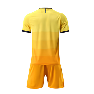 Maillots de football personnalisés pour garçons, manches courtes, uniformes d'équipe, vente en gros, service OEM, kits de football jaunes - Product Image 5