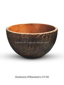 ชามไม้ธรรมชาติเป็นมิตรกับสิ่งแวดล้อมสำหรับสลัดผลไม้แบบใช้แล้วทิ้งสำหรับบ้านโรงแรมร้านอาหารเทคนิคขัดเงา - Product Image 4