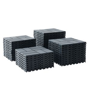 44 Pack Plastic <b>Interlocking</b> Deck <b>Tiles</b> 12\"x12\" Square Waterproof Outdoor Patio Decking <b>Tiles</b> for All Weather Use - Product Image 4
